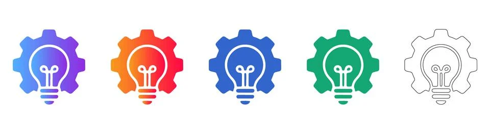 Idea and innovation light bulb with gear icon Stock Illustration