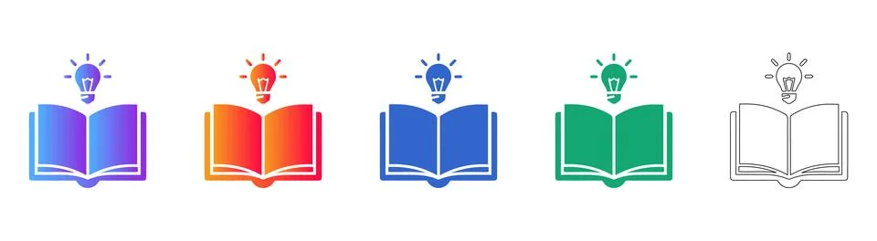 Idea and Knowledge Open Book Icons Stock Illustration
