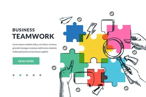 Idea and problem solution, teamwork, partnership strategy concept. Hands with Stockillustratie