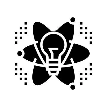 Idea and realization neural network glyph icon vector illustration Stock Illustration