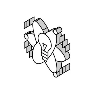 Idea and realization neural network isometric icon vector illustration Stock Illustration