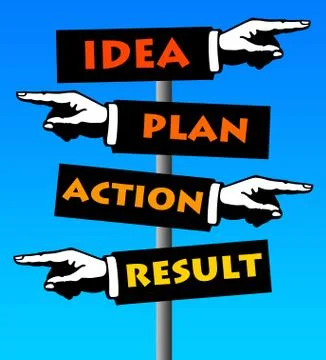Idea and result Illustrazione stock