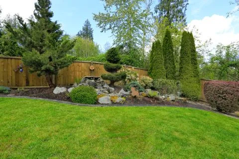 Idea for backyard landscape Stock Photos