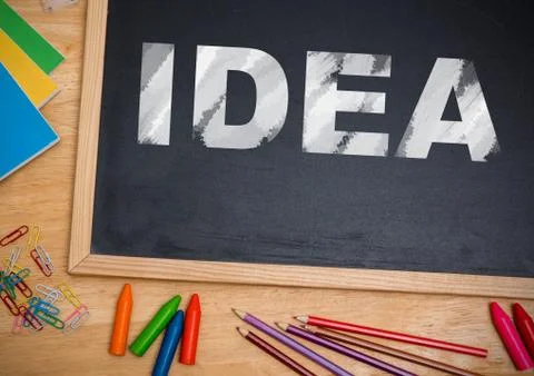 Idea on blackboard Stock Photos