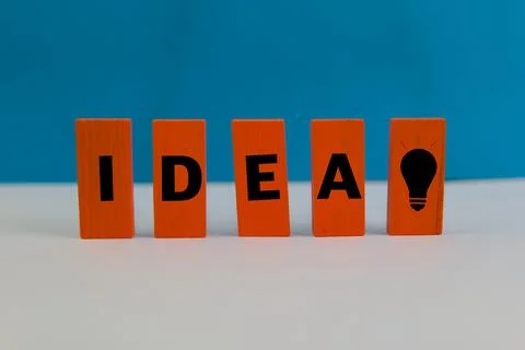 Idea Blocks and Lightbulb Stock Photos