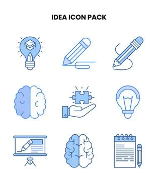 Idea Blue Scalable Icons Pack Illustrazione stock