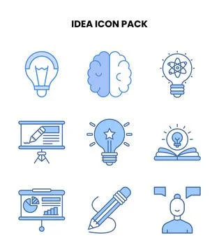 Idea Blue UI Icons Pack Illustrazione stock