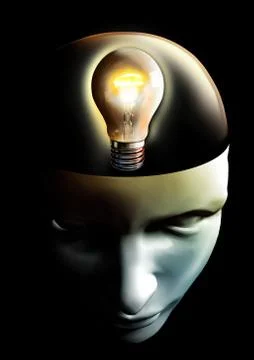 Idea is born in human head Illustrazione stock