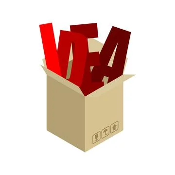 Idea in box. Concept - a forgotten idea deep in a box 스톡 일러스트