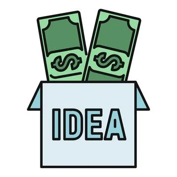 Idea box generating money and business profit Stock Illustration