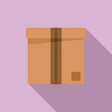 Idea box icon flat . Carton package Stock Illustration