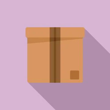 Idea box icon flat vector. Carton package Stock Illustration