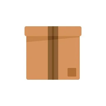 Idea box icon flat vector. Carton package Stockillustratie