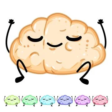 Idea brain character cartoon vector graphic Ilustración de archivo