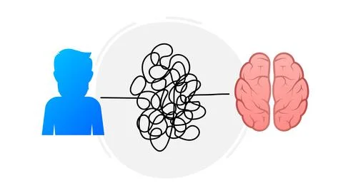 Idea brain. Creative thinking. Idea, solution. Positive, motivation. Illustrazione stock