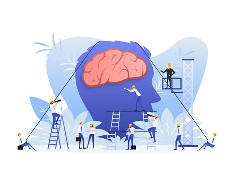 Idea brain. Creative thinking. Idea, solution. Positive, motivation. Stock Illustration