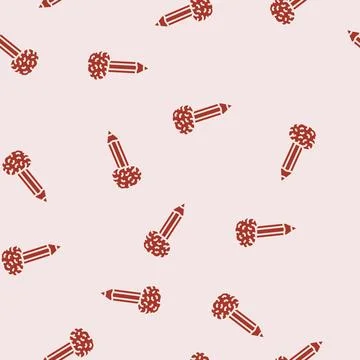 Idea brain human glyph seamless pattern Illustrazione stock