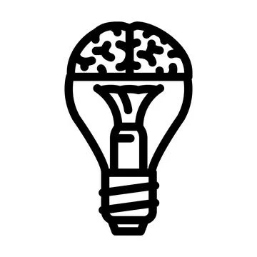 Idea brain human line icon vector illustration Stock Illustration