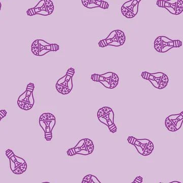 Idea brain human line vector seamless pattern Stock Illustration
