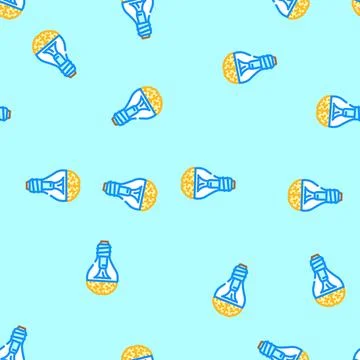 Idea brain human vector seamless pattern Stock Illustration