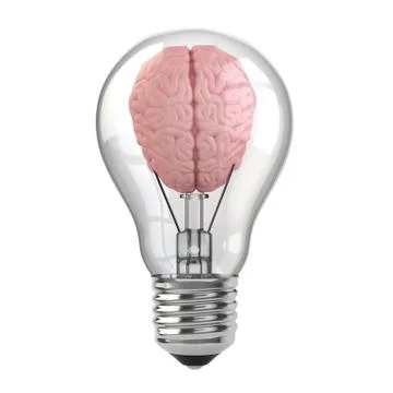 Idea. brain in the light bulb. Stock Illustration