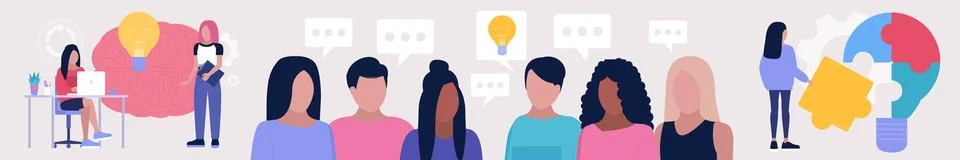 Idea brainstorming concept Stock Illustration