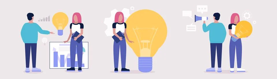 Idea brainstorming Stock Illustration