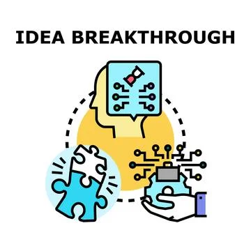 Idea breakthrough for business problem solving Stock Illustration