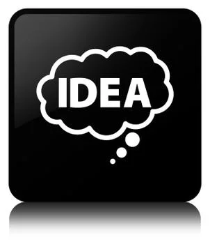 Idea bubble icon black square button Stock Illustration