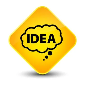 Idea bubble icon elegant yellow diamond button Stock Illustration
