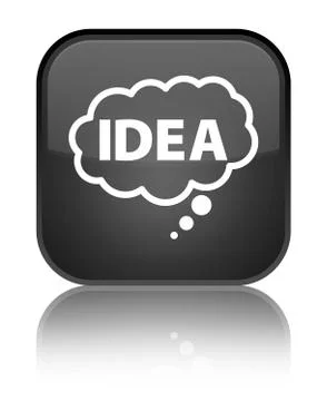 Idea bubble icon special black square button Stock Illustration