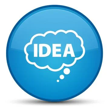 Idea bubble icon special cyan blue round button Stock Illustration