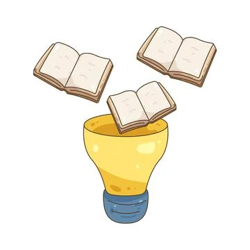Idea bulb with books Stock Illustration