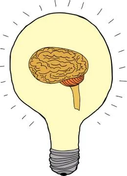 Idea bulb with brain Stock Illustration