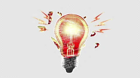Idea Bulb - Collage paper cut-out Stock Footage 306071542