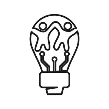 Idea bulb Commitment Teamwork Together Outline Logo Illustrazione stock