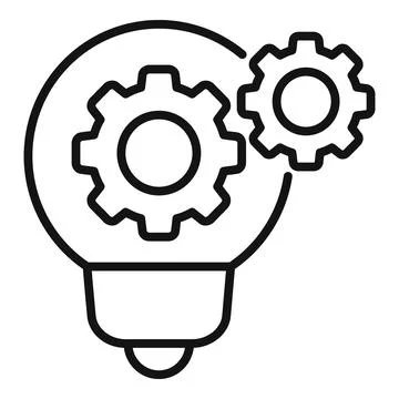 Idea bulb development icon outline vector. Earth recycle Stock Illustration