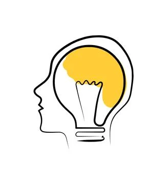 Idea-bulb-human-head-creative-concept Stock Illustration