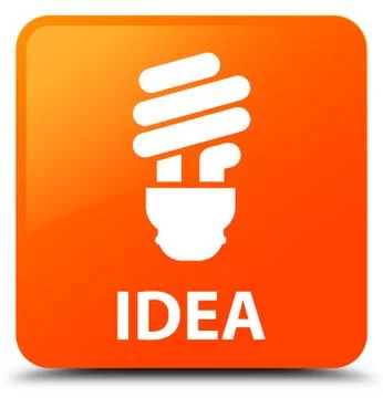 Idea (bulb icon) orange square button Stock Illustration
