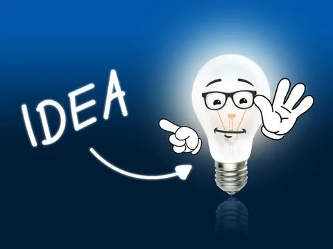 Idea bulb lamp energy light blue Illustrazione stock