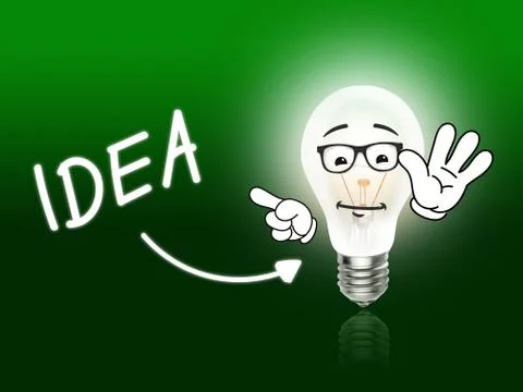 Idea bulb lamp energy light green Stock Illustration