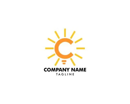 Idea bulb light letter C design logo Stock Illustration