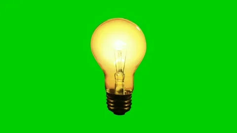 Idea bulb Lighting Isolated on Green Screen stock footage Stock Footage 262049039