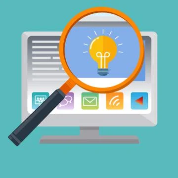 Idea Bulb magnify Stock-Illustration
