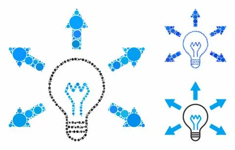 Idea bulb Mosaic Icon of Spheric Items 스톡 일러스트