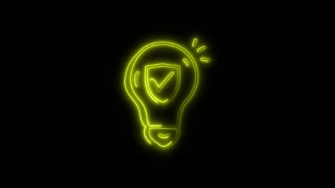 Idea Bulb Outline Icon in HD Video Neon Animation Stock-Footage 304552325