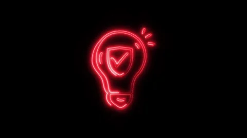 Idea Bulb Outline Icon in HD Video Neon Animation Stock-Footage 304552326