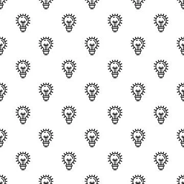 Idea bulb pattern seamless vector Stock Illustration