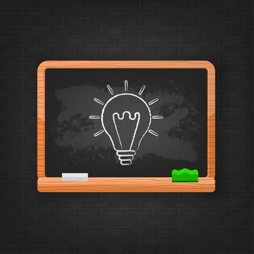 Idea bulb school board, great design for any purposes. Vector flat illustration イラスト素材