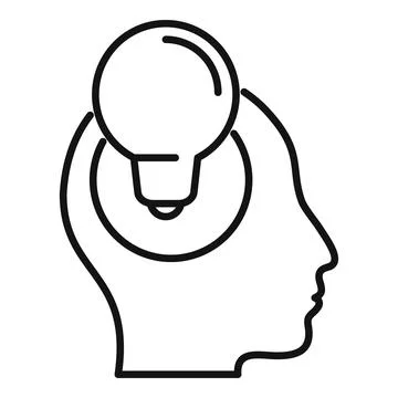 Idea bulb science icon outline vector. Person case risk Stock Illustration